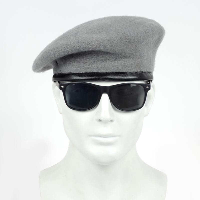 Unisex Solid Color Beret Men Women Painters Hats Autumn Winter Warm Berets Flat Caps grey