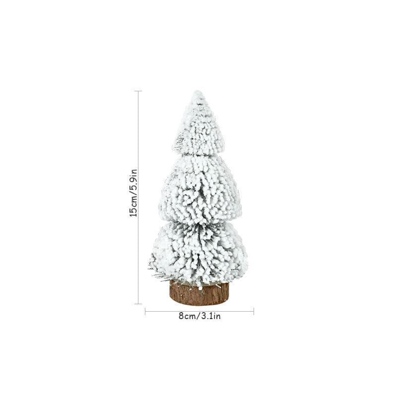 Mini Christmas Tree Ornaments Snow Pine Tree Christmas Decorations for Home Desktop Xmas Navidad Gift DIY Crafts