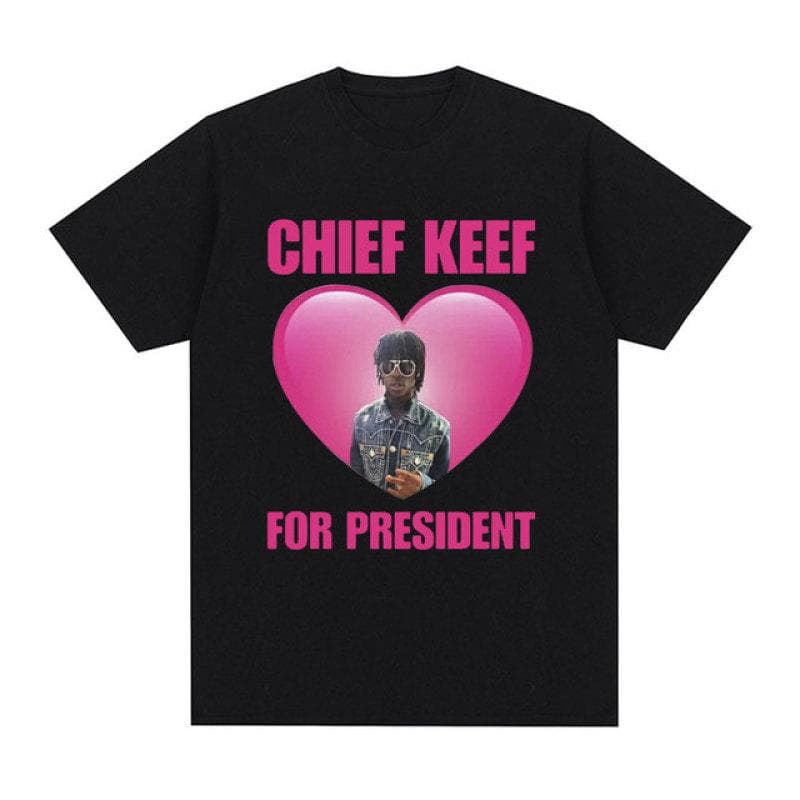 I Love Chief Keef T Shirt Men's Fashion Casual Short Sleeve T-shirt Vintage Gothic Oversized Cotton T-shirts Hip Hop Streetwear XXL