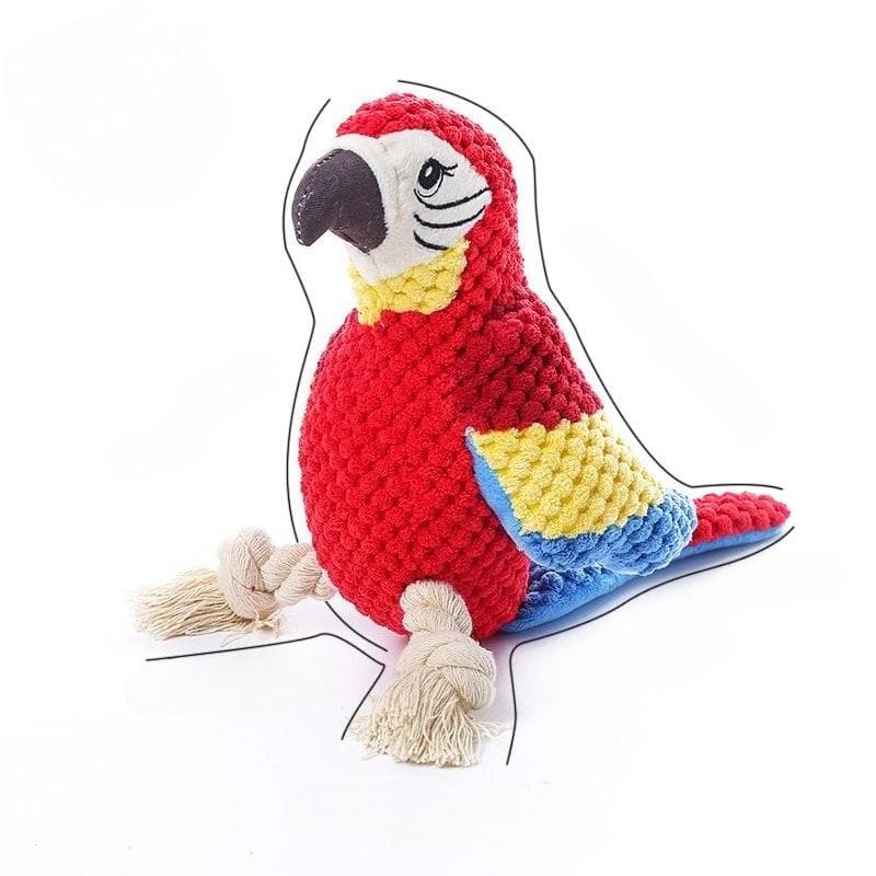 Indestructible Plush Parrot Dog Toy, Squeaky Stuffing Toy, Pet Supplies for Small and Big Dogs