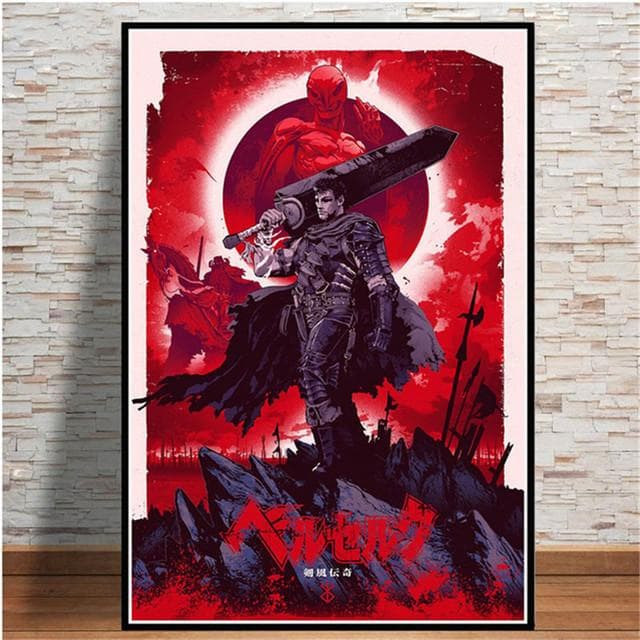 Kentaro Miura Berserk Japan Anime Poster Retro Cartoon Canvas Painting and Print Vintage Art Wall Decorative Home Decor Cuadro No Frame 50*70cm