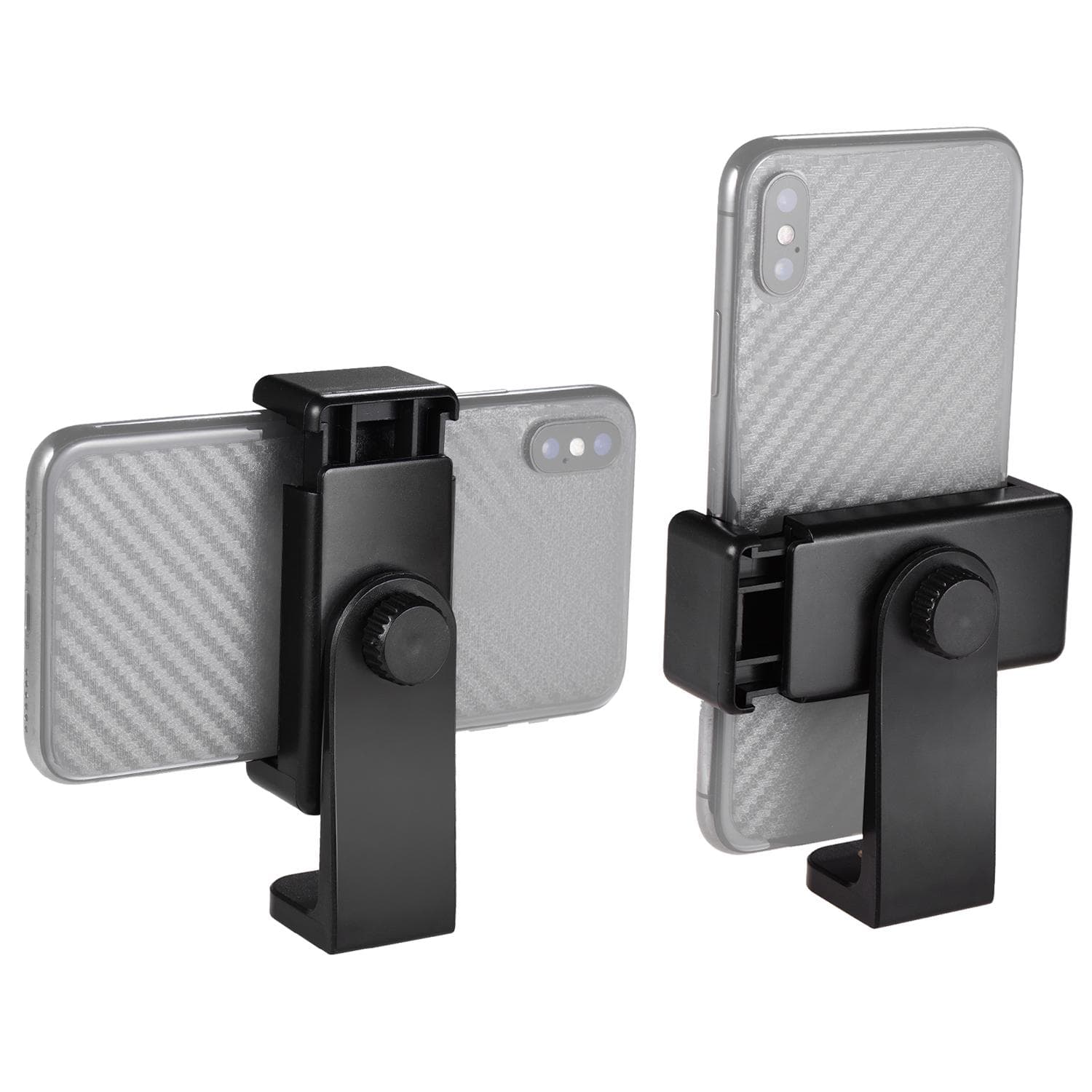 Smartphone Clamp Holder Phone Mount Adapter Phone Clip for Tripod Selfie Stick with Detachable black