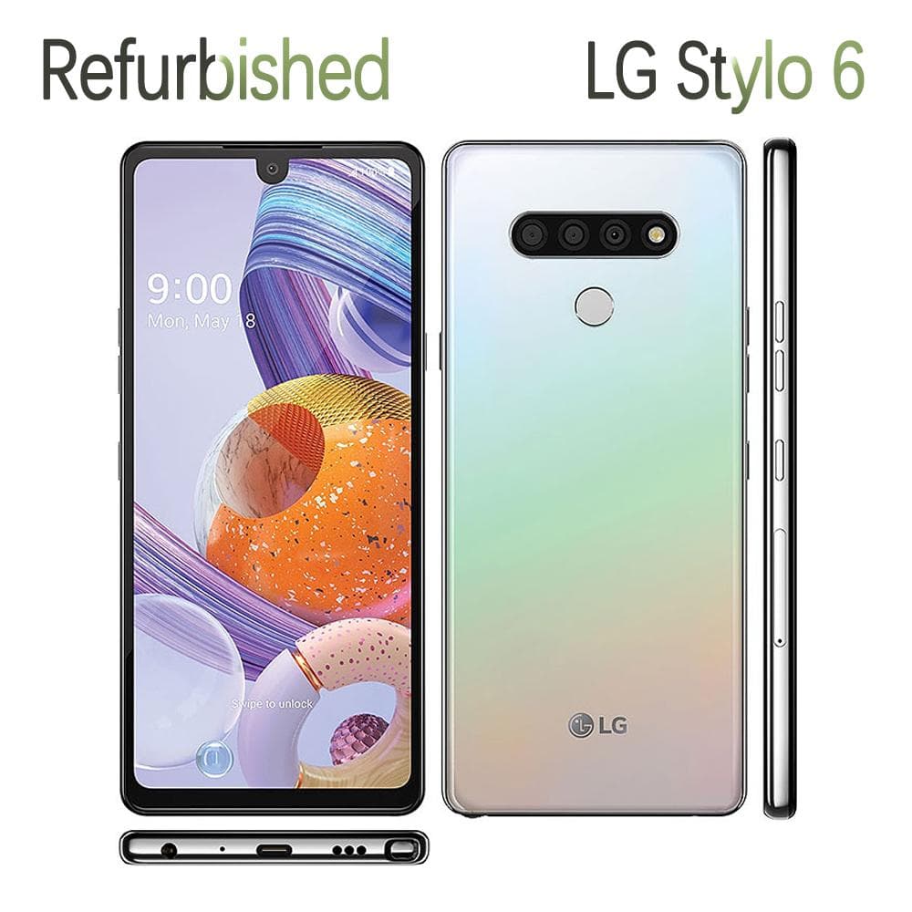 Refurbished LG Original Unlocked LG Stylo 6 Q730TM 3GB RAM 64GB ROM Mobile Phone With 1 SIM Simple Set white