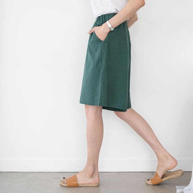 7XL Women's Elastic Waist Shorts Solid Color Shorts With Pockets Loose Shorts Sweat Shorts Casual Summer Athletic Shorts Comfy Shorts 4XL green