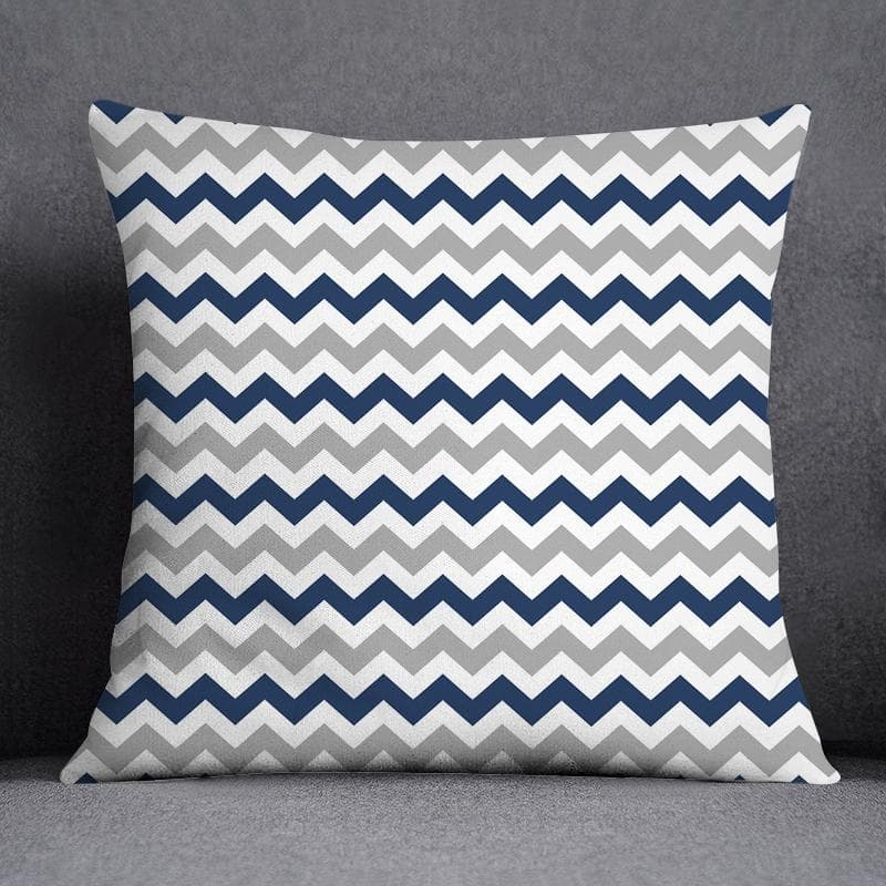 Blue Gray Geometric Pattern Decorative Pillowcase Cushion Cover Pillowcase Sofa Home Decor 60X60CM