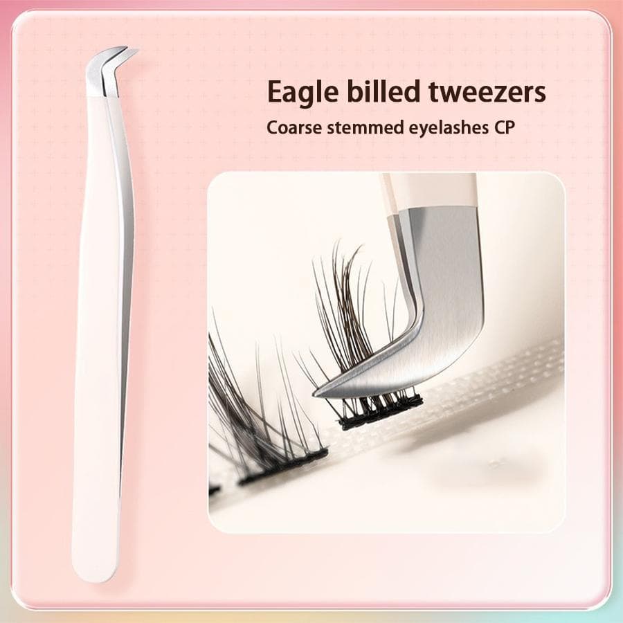 Multifunctional Tweezers Stainless Steel Eyelash Tweezers Grafting False Eyelash Patches False Eyelash Aids Portable Tweezers