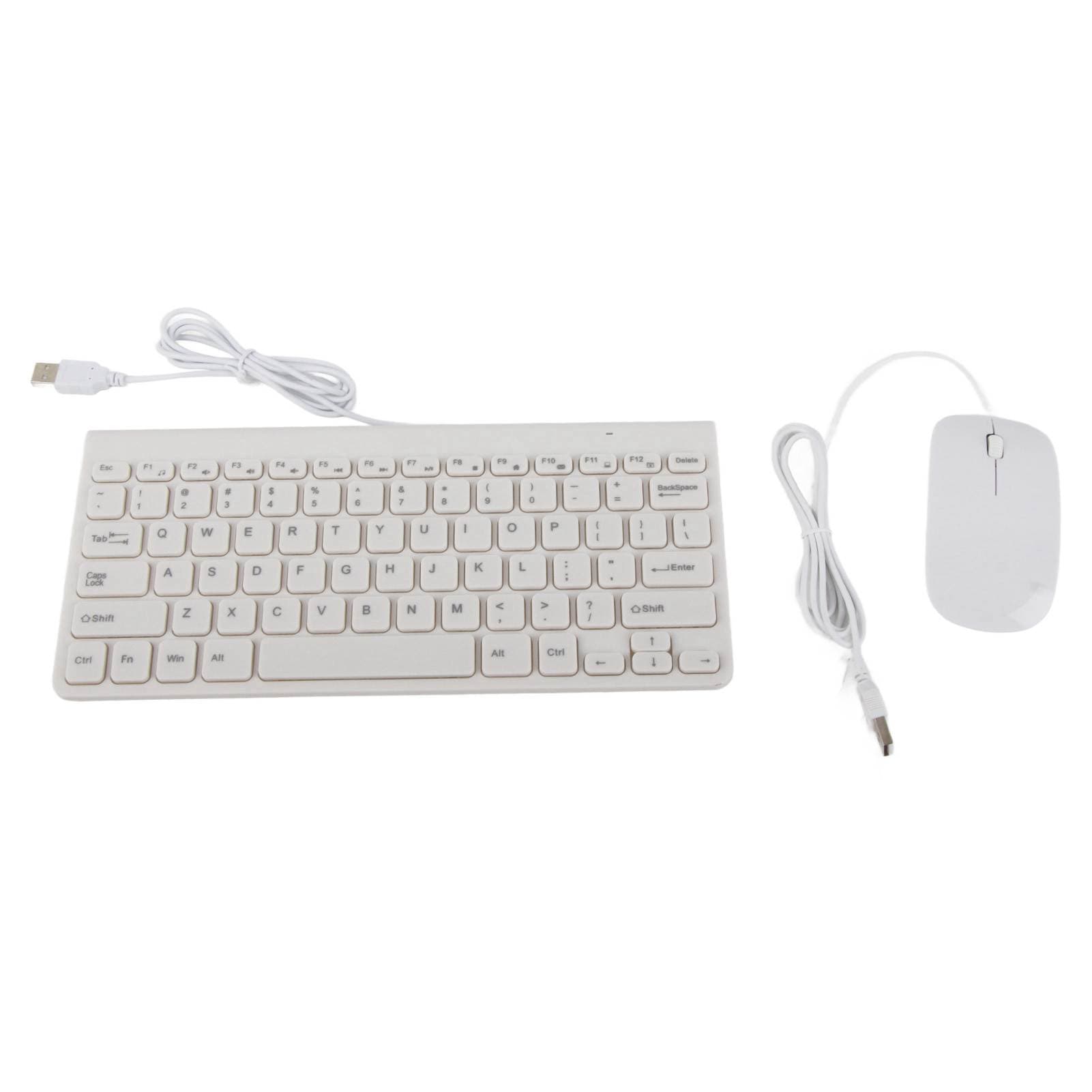 Ultra Thin USB Wired Keyboard Optical Mouse Mice Set Combo for PC Laptop white
