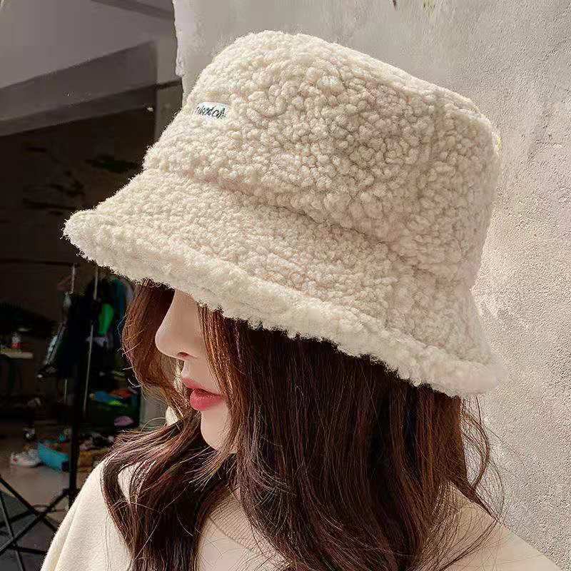 Fashion Women Warm Bucket Hats Lady Autumn Winter Outdoor Panama Fisherman Cap Hat For Women 1 pcs beige