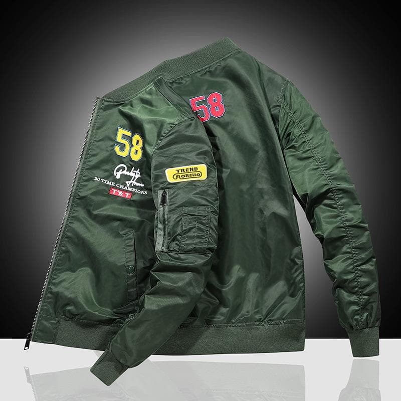 Men 'S Jacket Autumn Air Force Bomber Jacket Men 'S Embroidery Baseball Uniform Casual Jacket L