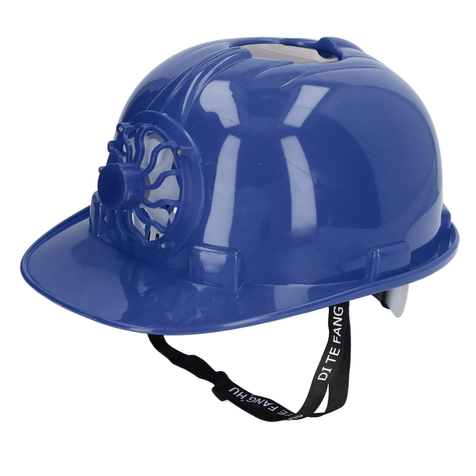 Hard Hat with Solar Fan Plastic Ventilated Safety Helmet Breathable Hard Cap with Removable Lining dark blue