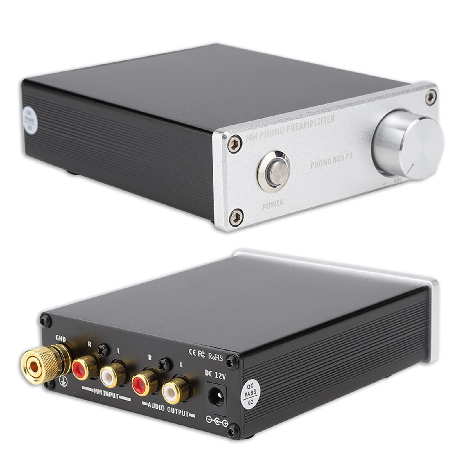 Gold plated for RCA Input Output PHONO BOX P1 MM Record Player Amplifier EU Plug