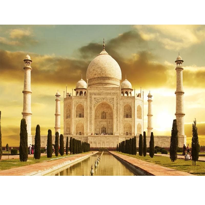 Embroidery Cross Stitch Taj Mahal Picture Home Decor Full Round Diamond Painting Free Cross Stitch 50X70CM