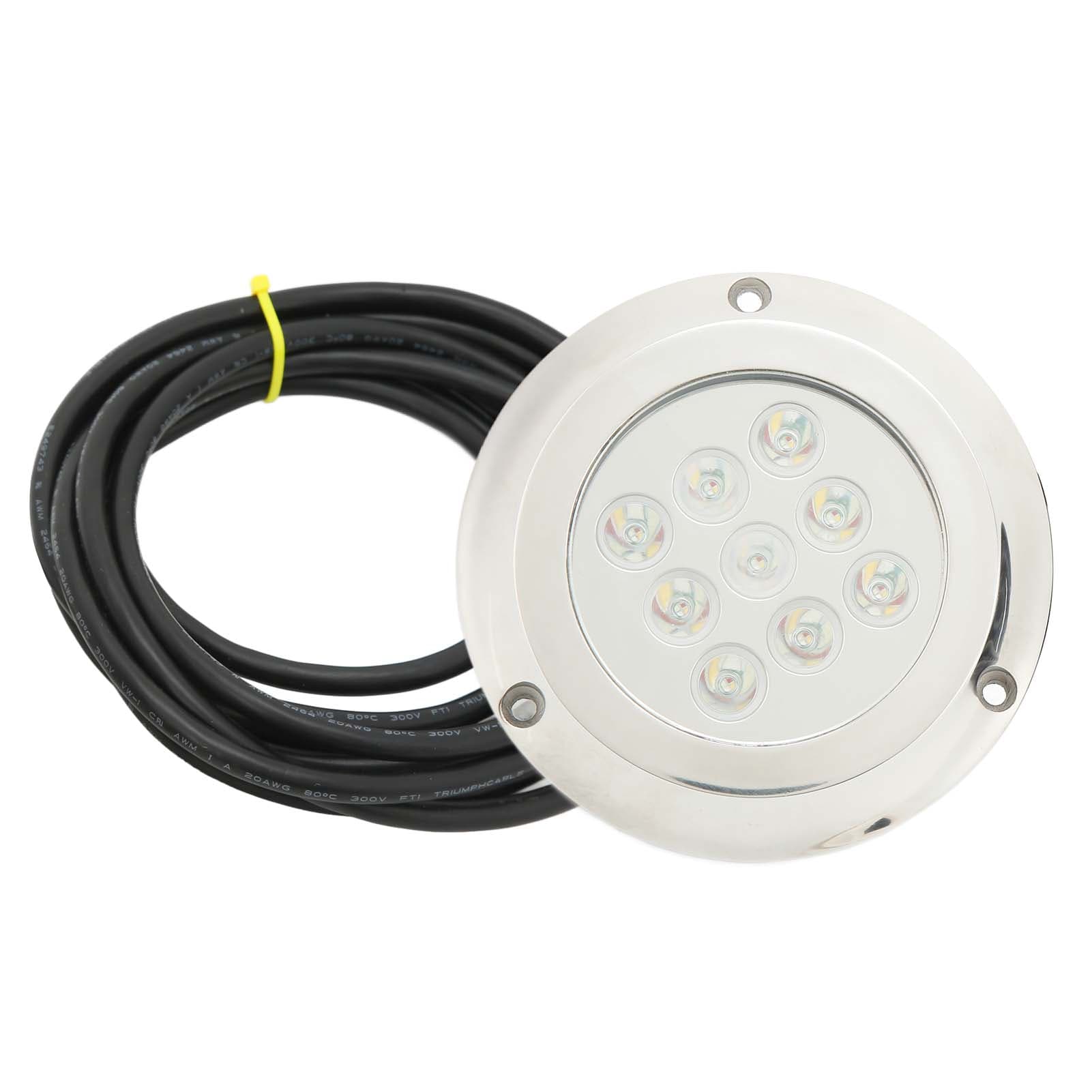 Yacht Underwater Light DC 12V?24V Tempered Glass IP68 Waterproof Seawater Tail Dome Swimming Pool white