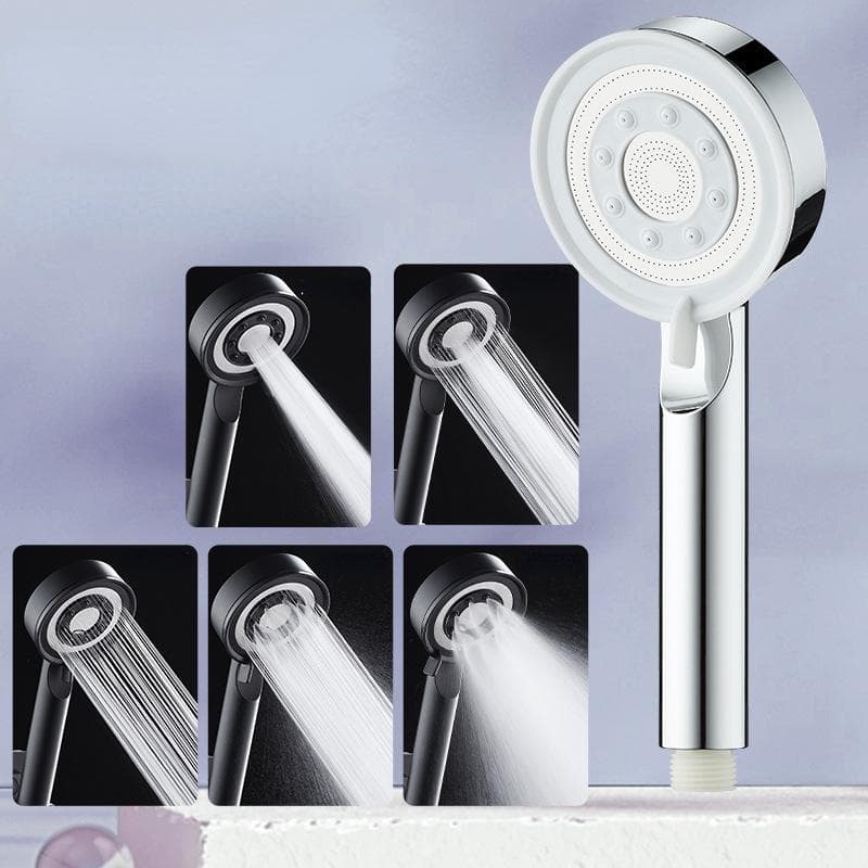 Black Silver Shower Head High Pressure 5 Modes Water Saving Nozzle Powerful Pressurized Handheld Showers Bathroom Accessories silver