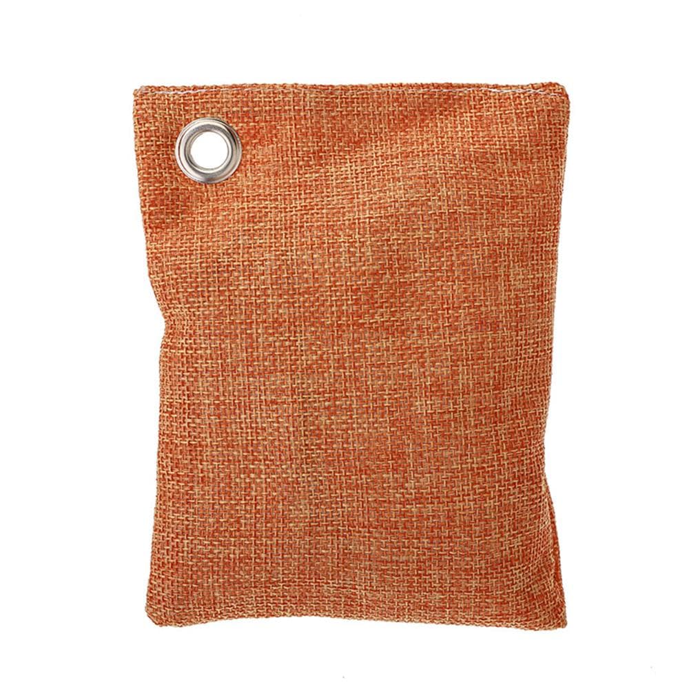 1 Pack 100g Bamboo Charcoal Bag for Home Activated Charcoal Fresher Odor Absorber Remove TVOC Mold orange