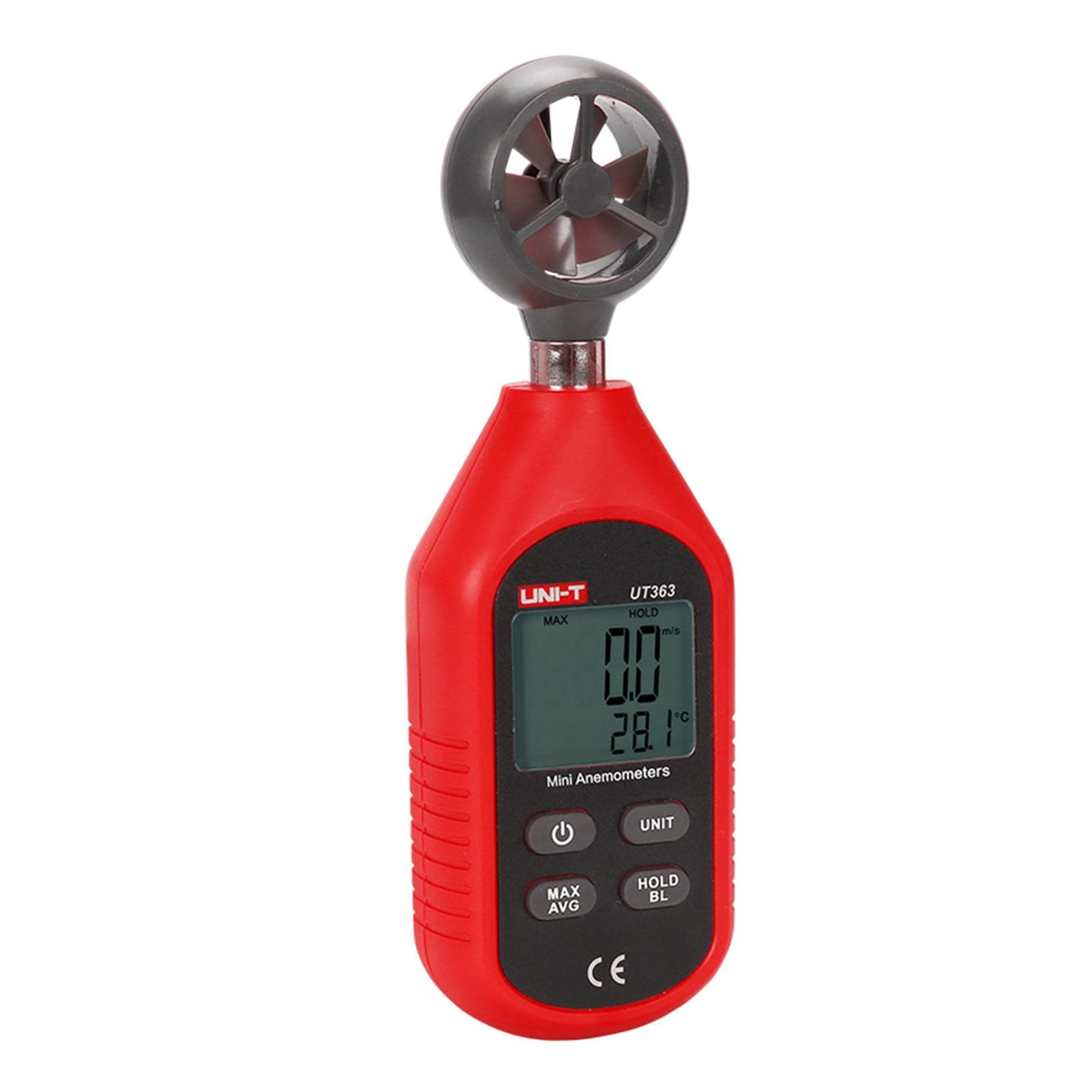 UNI-T UT363 Handheld Mini Digital Anemometer Wind Speed Measurement Temperature Tester LCD Display red black