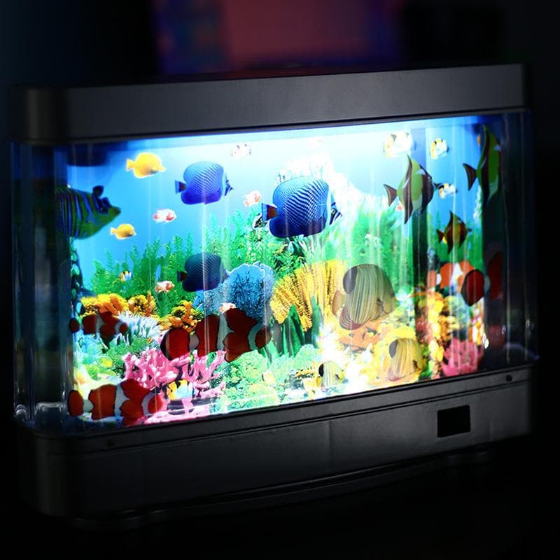 LED Desktop Fish Tank Decorative Light - Underwater World Simulation Night Lamp EU 220V