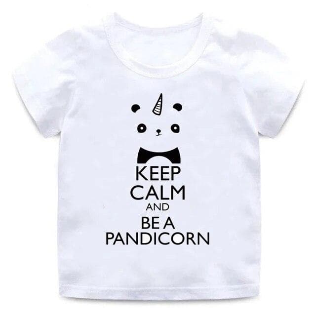 Panda Animal Print Ninja Keep Calm Funny T -Shirt Children 'S Round Neck Cotton Soft Short Sleeve Breathable Boys Girls T -Shirt 9T