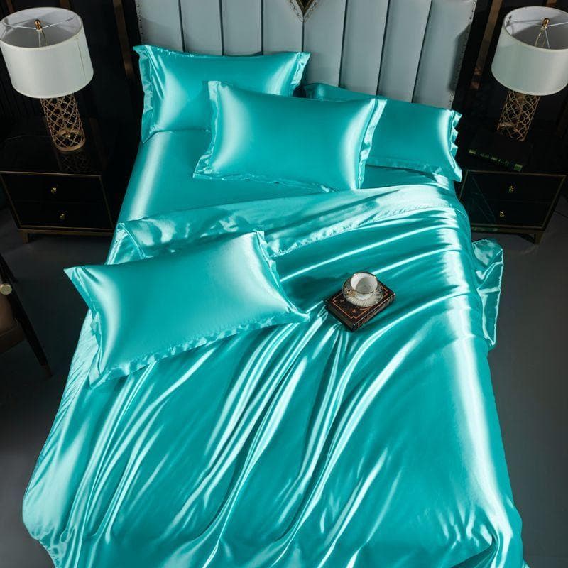 High End Home Emulation Silk Satin Bedding Set Luxury Single Double Duvet Cover Set High Quality King Queen Size Bedding Sets 150x200cm 1pc cover