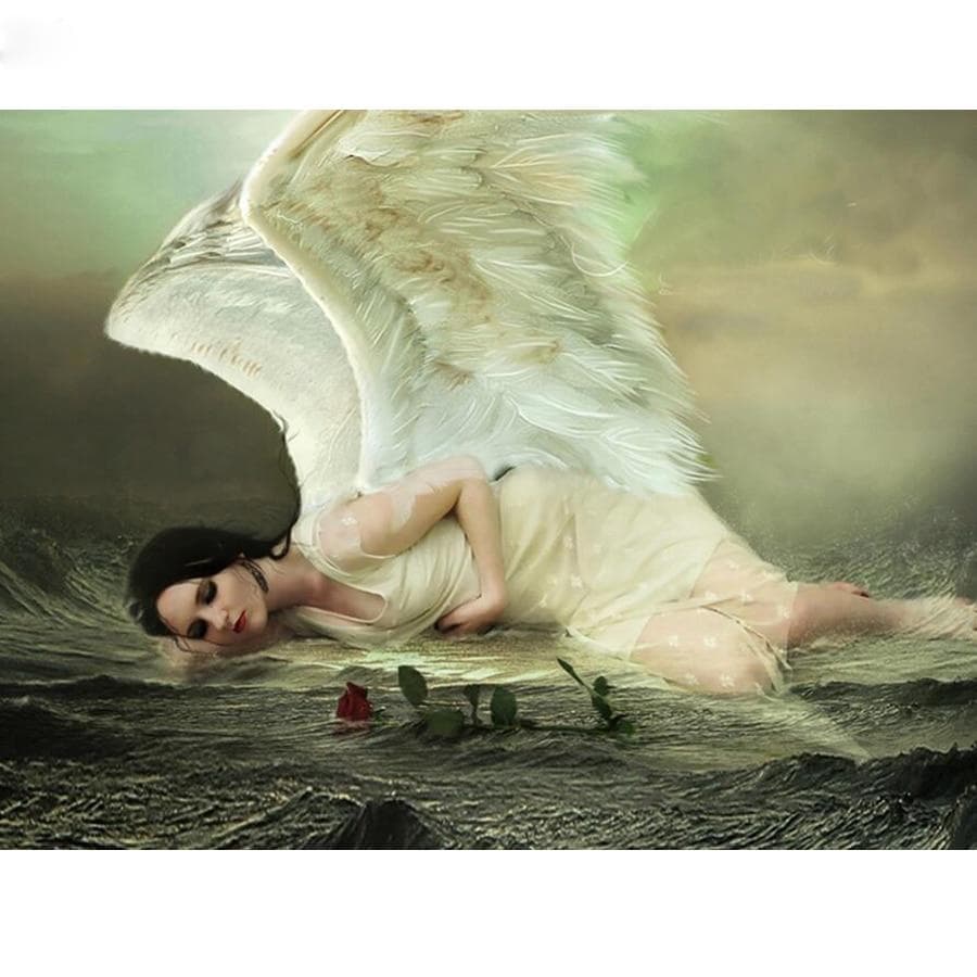 Diamond Painting Cross Stitch Full Diamond Embroidery Mosaic Kits Wings Woman Elf Fairy Picture 20X30CM