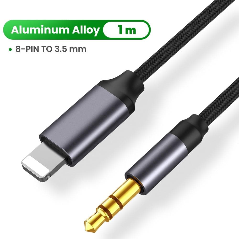 For iPhone 3.5mm Jack Aux Cable Car Speaker Headphone Adapter for iPhone 13 12 11 Pro XS Audio Splitter Cable for iOS 14 Above 1m black