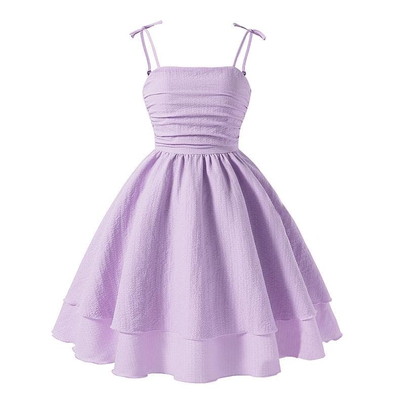 Girls' 2025 Spring/Summer Sling Princess Dress - European & American Style 15Y purple