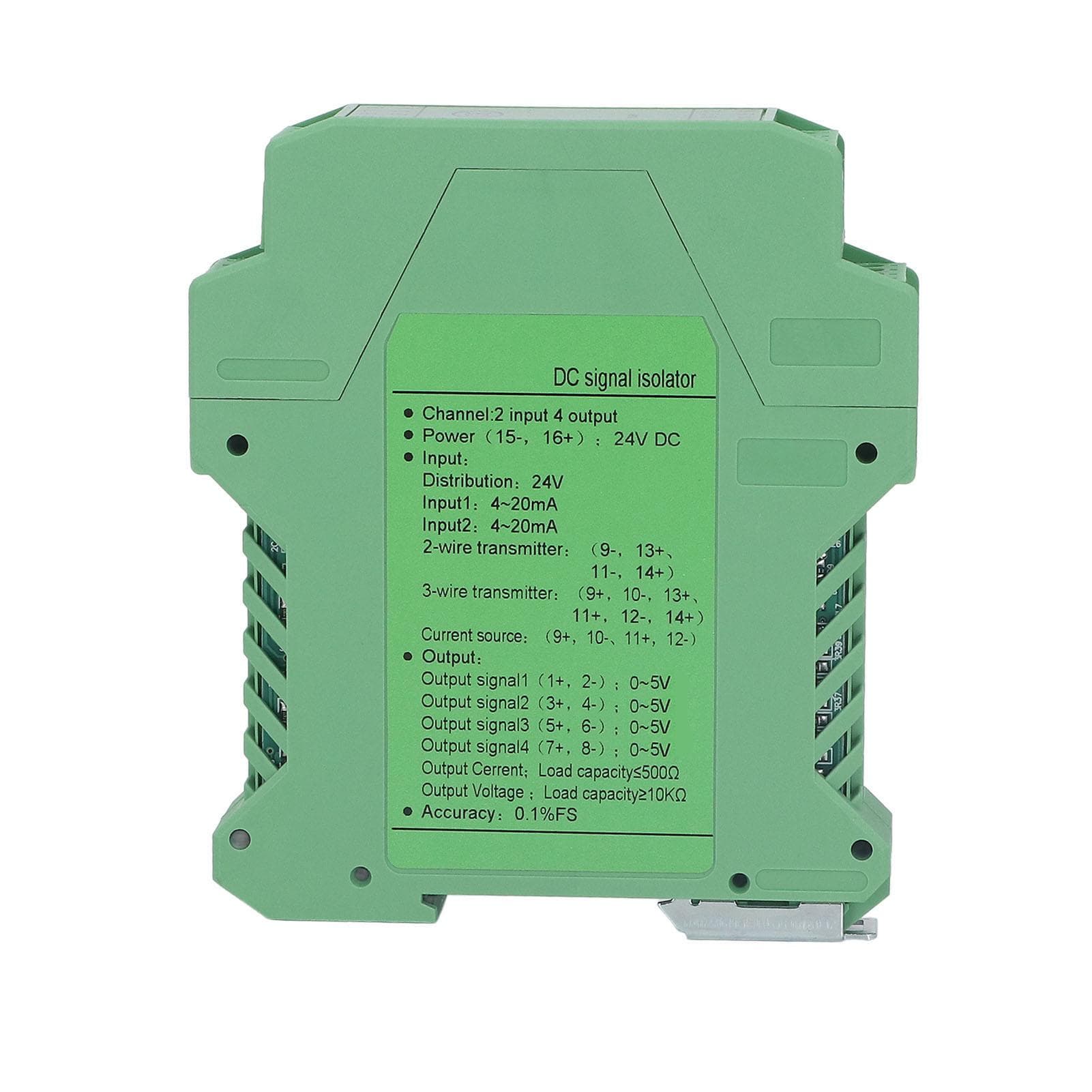 24V DC Signal Isolator 2 in 4 Out Direct Current Signal Conditioner Transmitter PLC Detection 05V