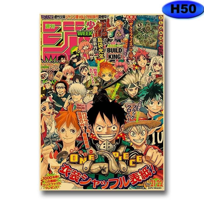 Vintage Anime Posters Attack on Titan/Demon Slayer/Jujutsu Kaisen Manga Aesthetic Poster Kraft Paper Home Decor Wall Stickers 30x21cm