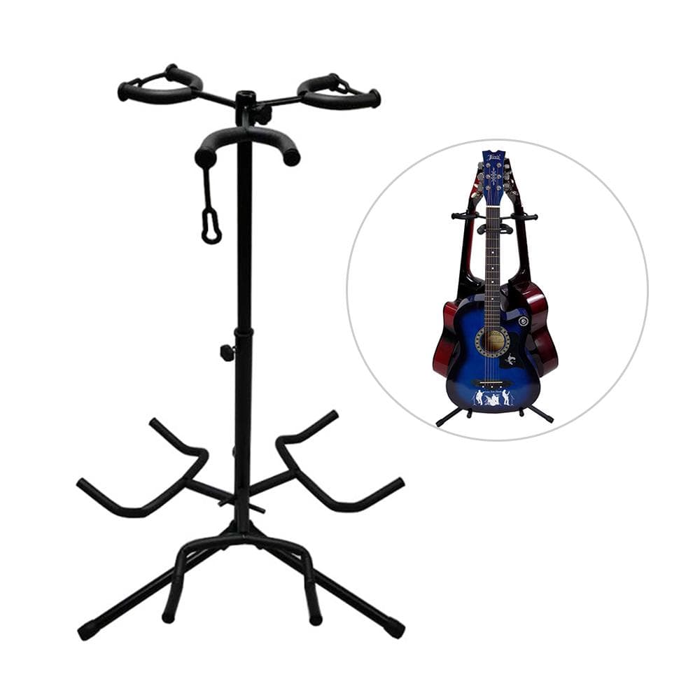 Adjustable Multi Guitar Stand 3 Holders String Instrument Floor Tripod Bracket for Acoustic black