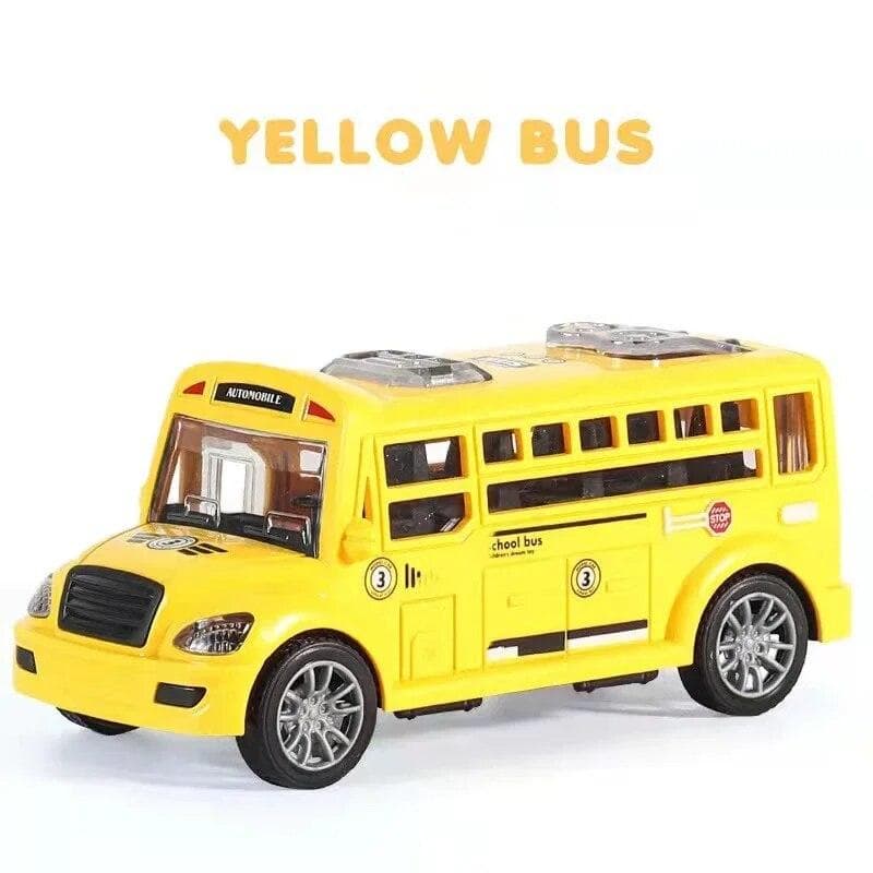 School Bus Model Car For Children Toys, Kids Educational Toy Cars, Miniature Game Vehicle Inertia Wheel, Boys Birthday Gift yellow