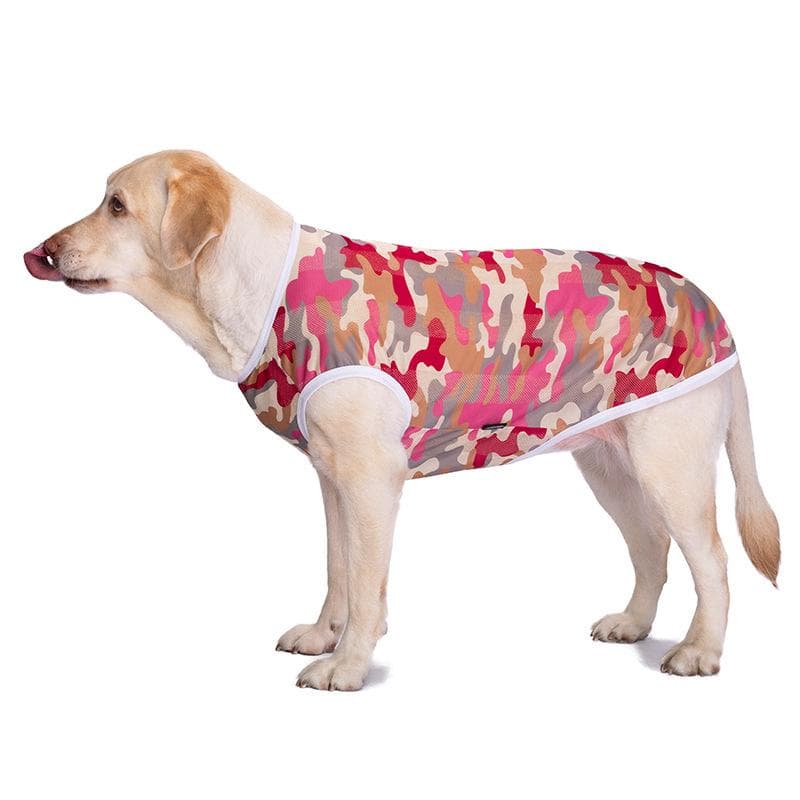 XL-7XL Large Dogs T-shirt Thin Dog Clothes Summer Breathable Big Dog Vest Pet Clothes XL red