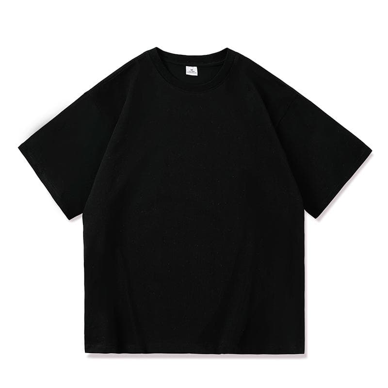 2024 Hip Hop Oversize T Shirt Unisex Streetwear Harajuku Casual Short Sleeve Cotton Loose T-Shirt Plus Size M black