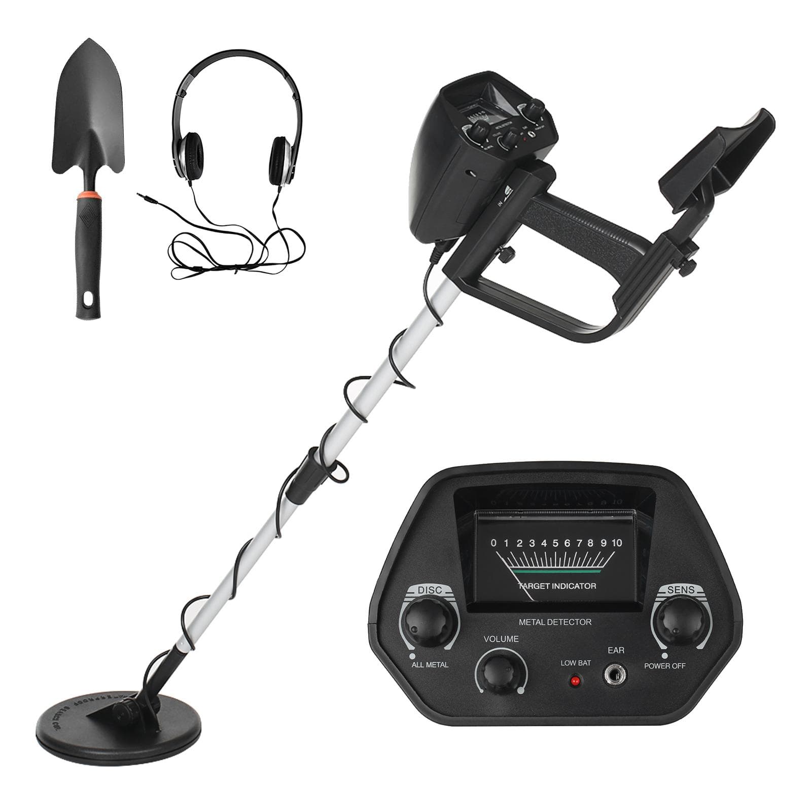 Metal Detector Gold Detectors Treasure Hunter Tracker Seeker Metal Circuit Detector With Headphones & Shovel