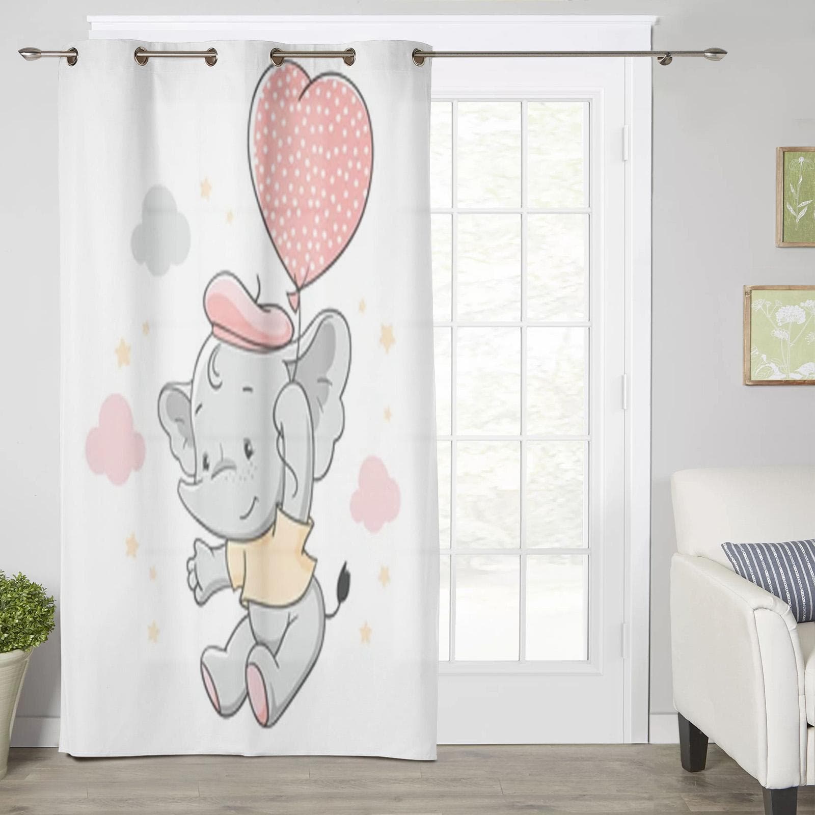 Baroque Texture Gradient Window Curtains for Living Room Luxury Bedroom Curtain Kitchen Blinds Drapes Curtains 135W x 60H(cm) x1