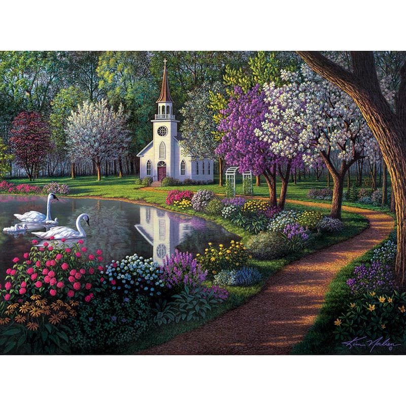 5D DIY Diamond Painting Forest Lake Swan Full Round Diamond Embroidery Cross Stitch Rhinestone 20X30CM