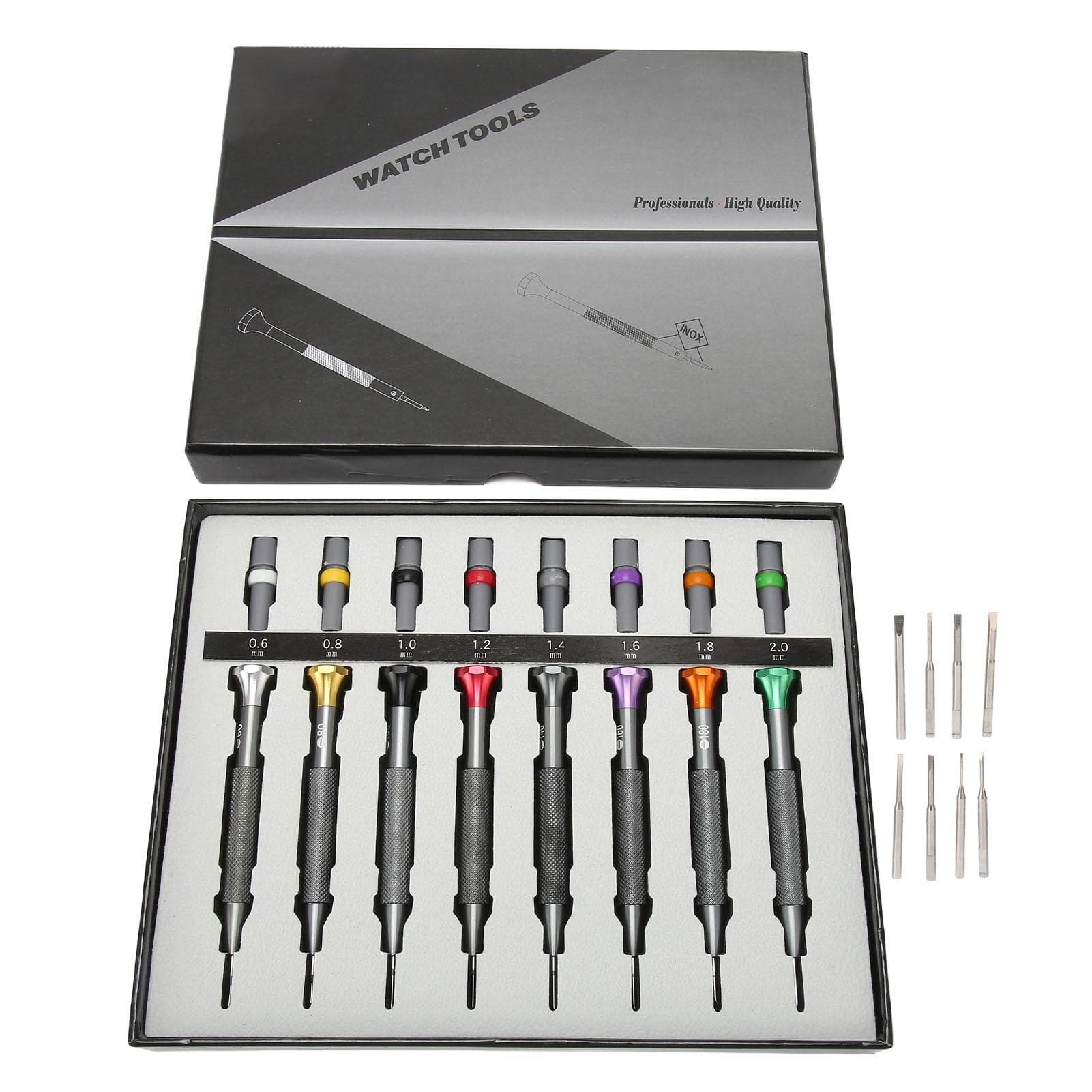 8 Pcs Watch Screwdriver Set 0.6 To 2mm Precise Slot Screwdriver Watch Repair Tool for Jeweler