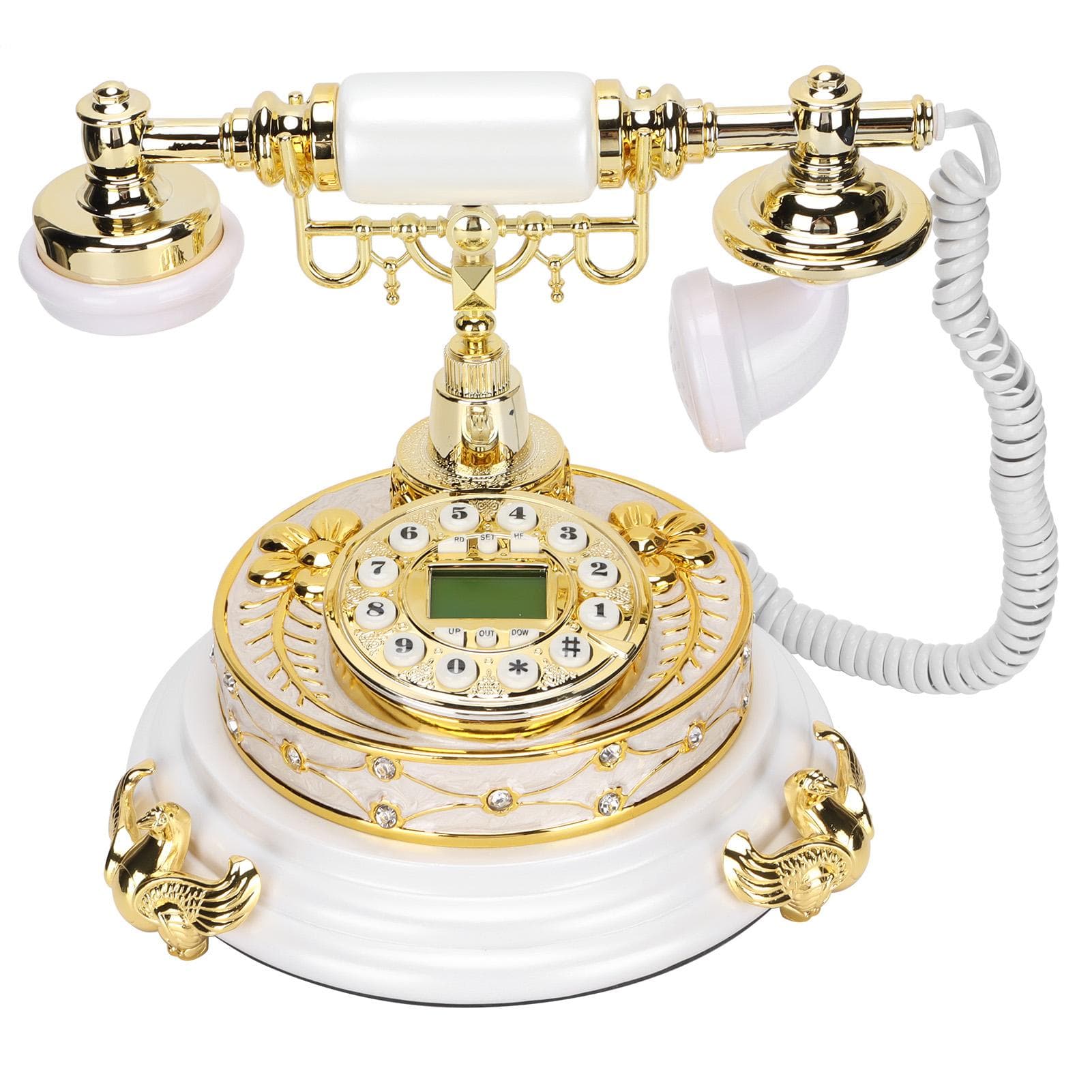 MS‑811 Classic European Landline Telephone Digital Vintage Telephone with Electronic Calendar for US Plug