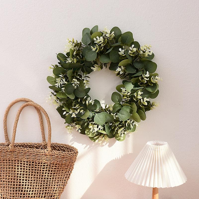 Artificial Eucalyptus Wreaths For Front Door Home Wall Hanging Decoration Wedding Wreath Fake Eucalyptus Plants 1pcs