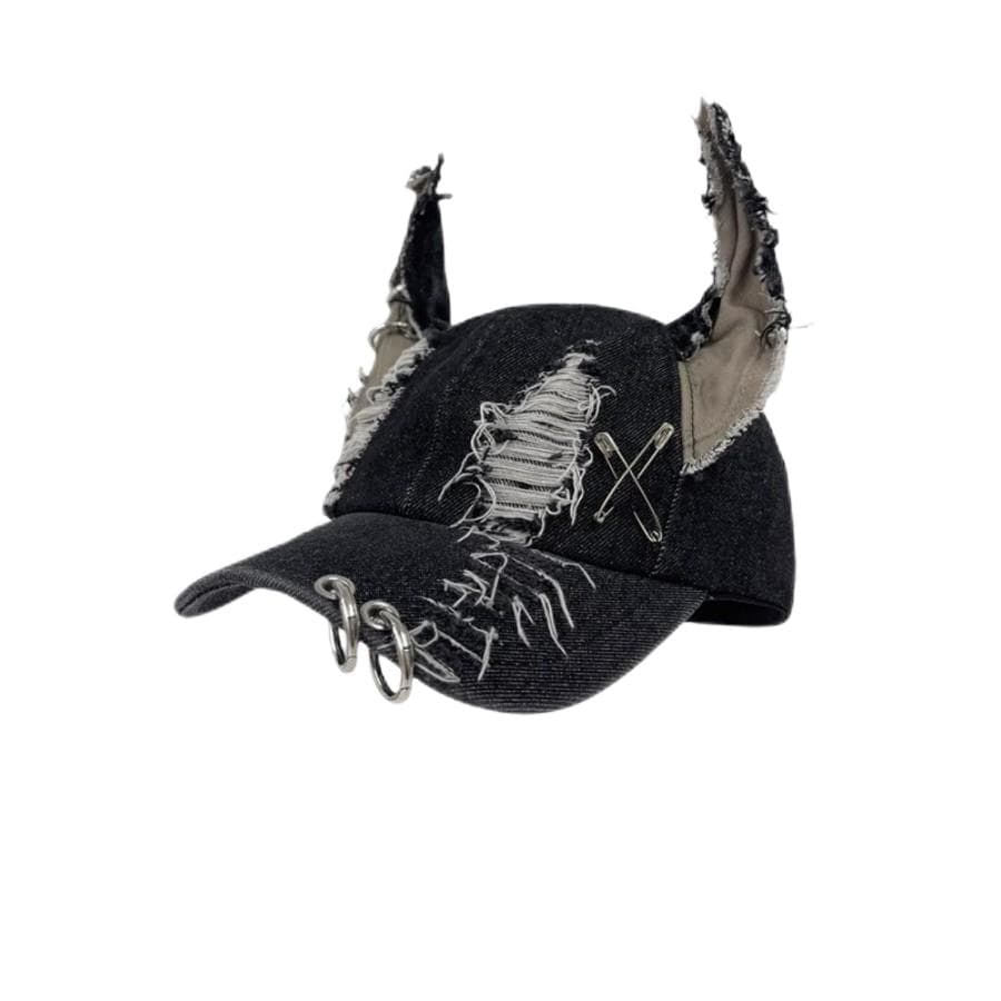 Korean Fashion y2k Baseball Cap For Punk Ripped Retro Denim Jeans Graffiti Cool Long Rabbit Ear Street Hip Hop Sun Hats Visors 58