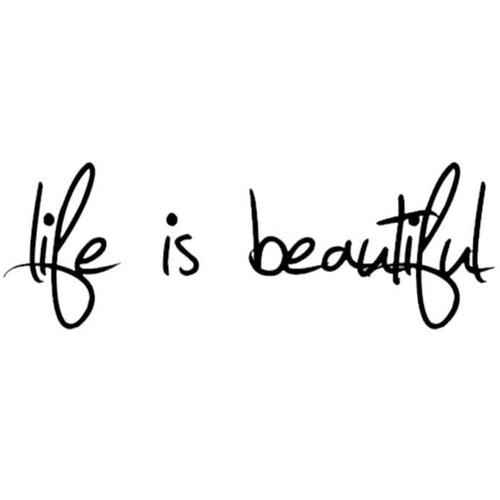 Life is Beautiful Quote Wall Sticker Removable Decal for Living Room Home Art Decor