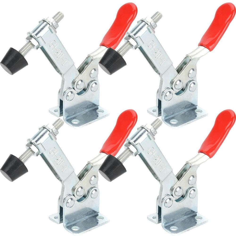 4Pcs Metal Toggle Clamps Quick Toggle Release Horizontal Toggle Clamps Tools silver