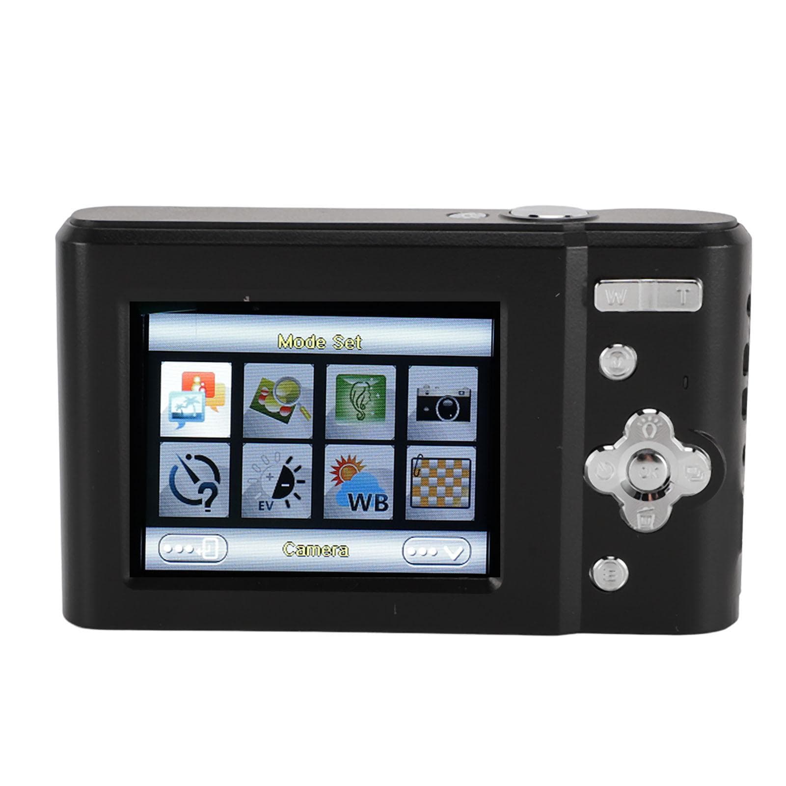 Compact Digital Camera 1080P 2.4 Inch TFT Display Rechargeable 8X Zoom Pocket 48MP Vlogging Camera black