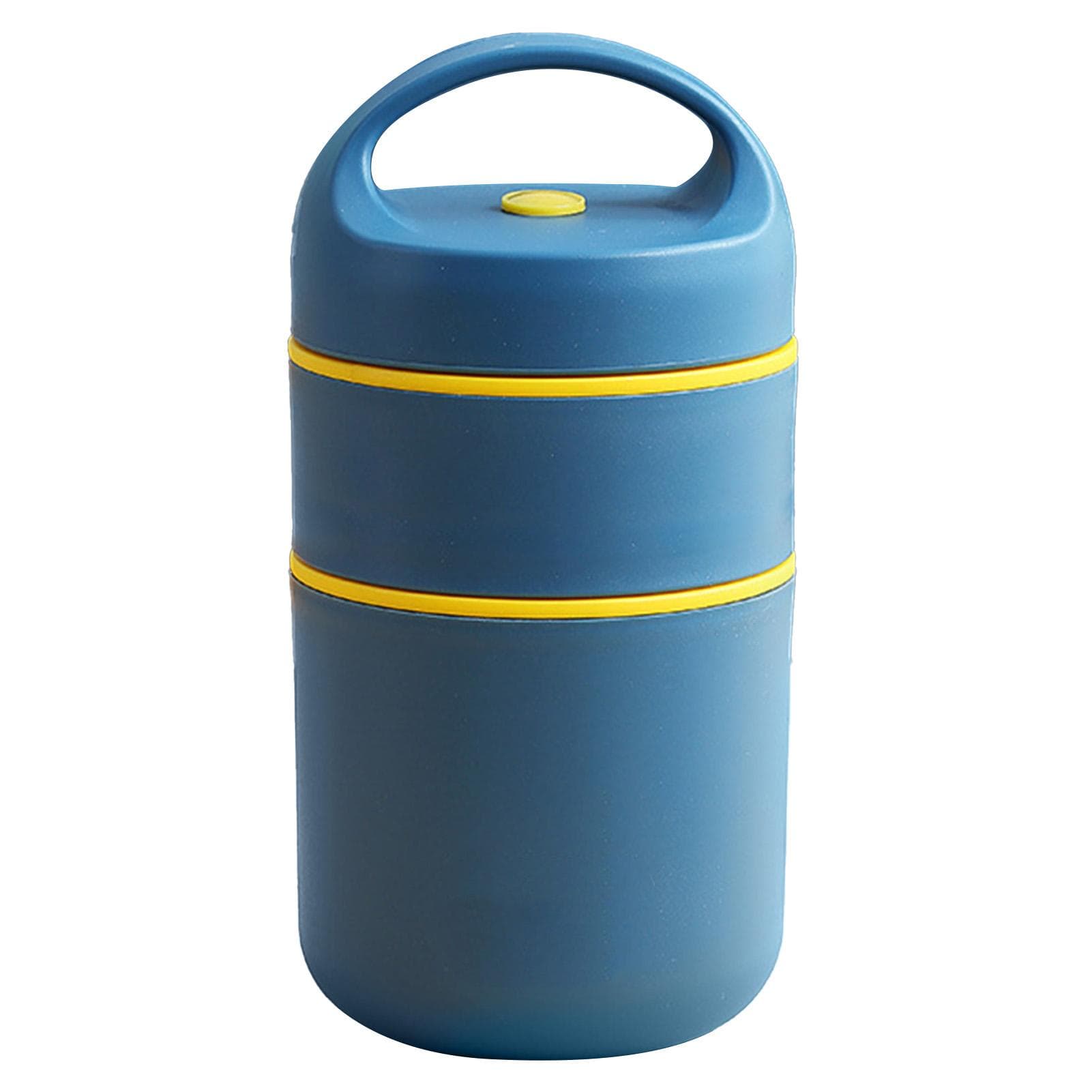 Insulated Food Jar 304 Stainless Steel 680ml 2 Tier Portable Vacuum Food Storage Container for Dark Blue