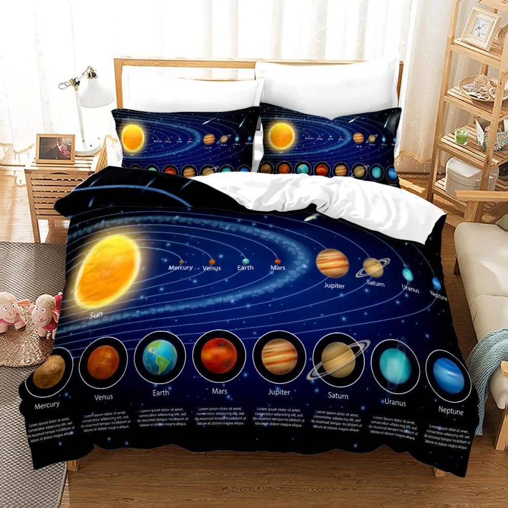Outer Space Bedding Set For Children Planet Duvet Cover Bed Cover Comforter Bed Quilt Cover High Quality 240220 70x133cm 2pcs
