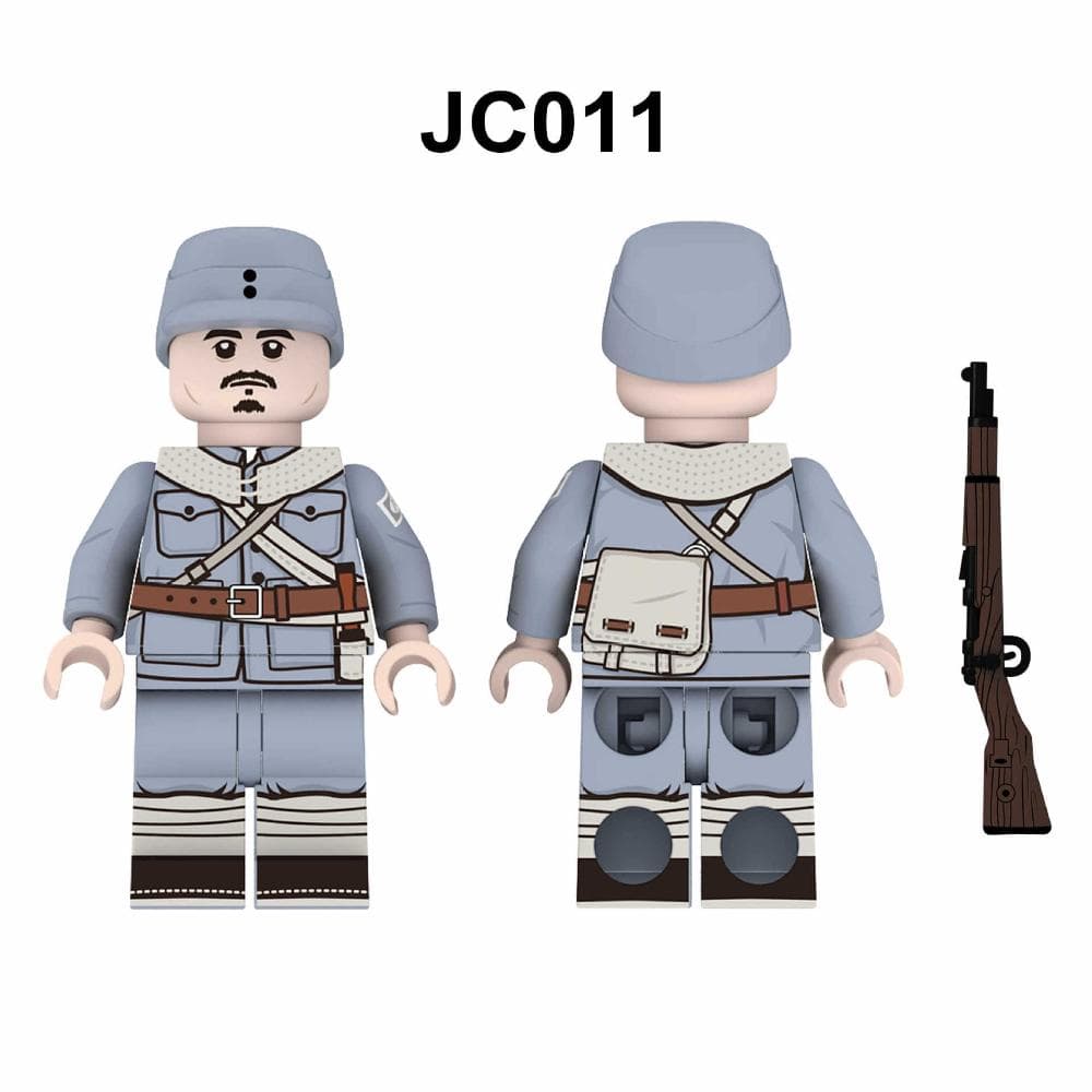 WWII Military Series JC008-012 Building Blocks Military Figures Gun Weapons Accessories Moc Bricks Doll Assembled Children Toys