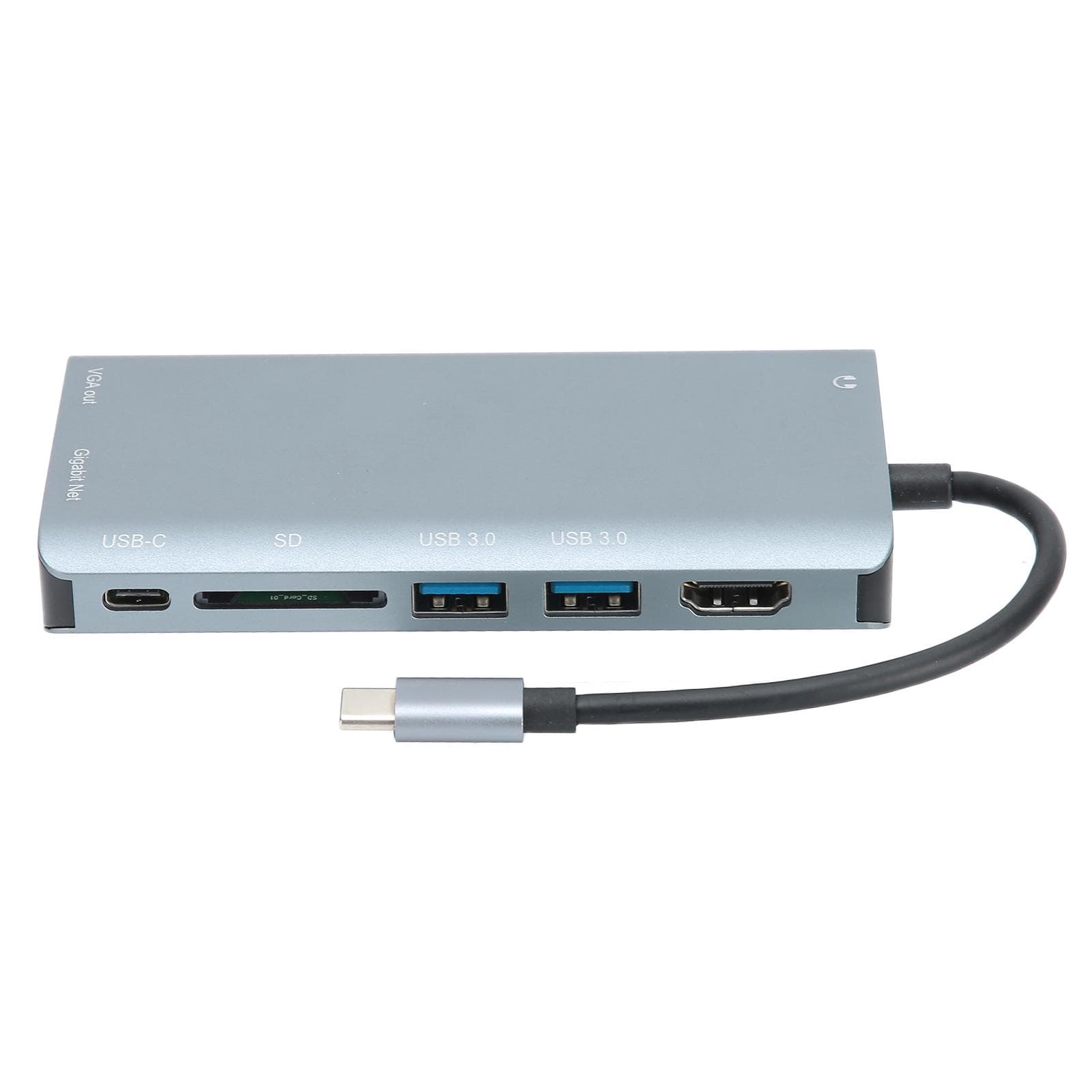 USB3.0 Hub 8‑in‑1 C Type Adapter 4K HDMI VGA USB Aluminum Alloy Computer Supplies