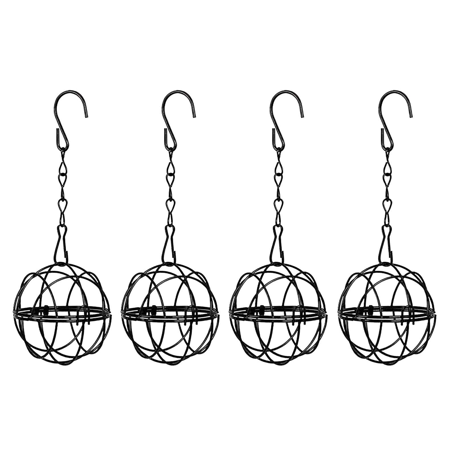 4Pcs Ball Bird Feeders Bird Suet Ball Feeder Fat Ball Feeder Metal Hanging Bird Feeders with Hooks