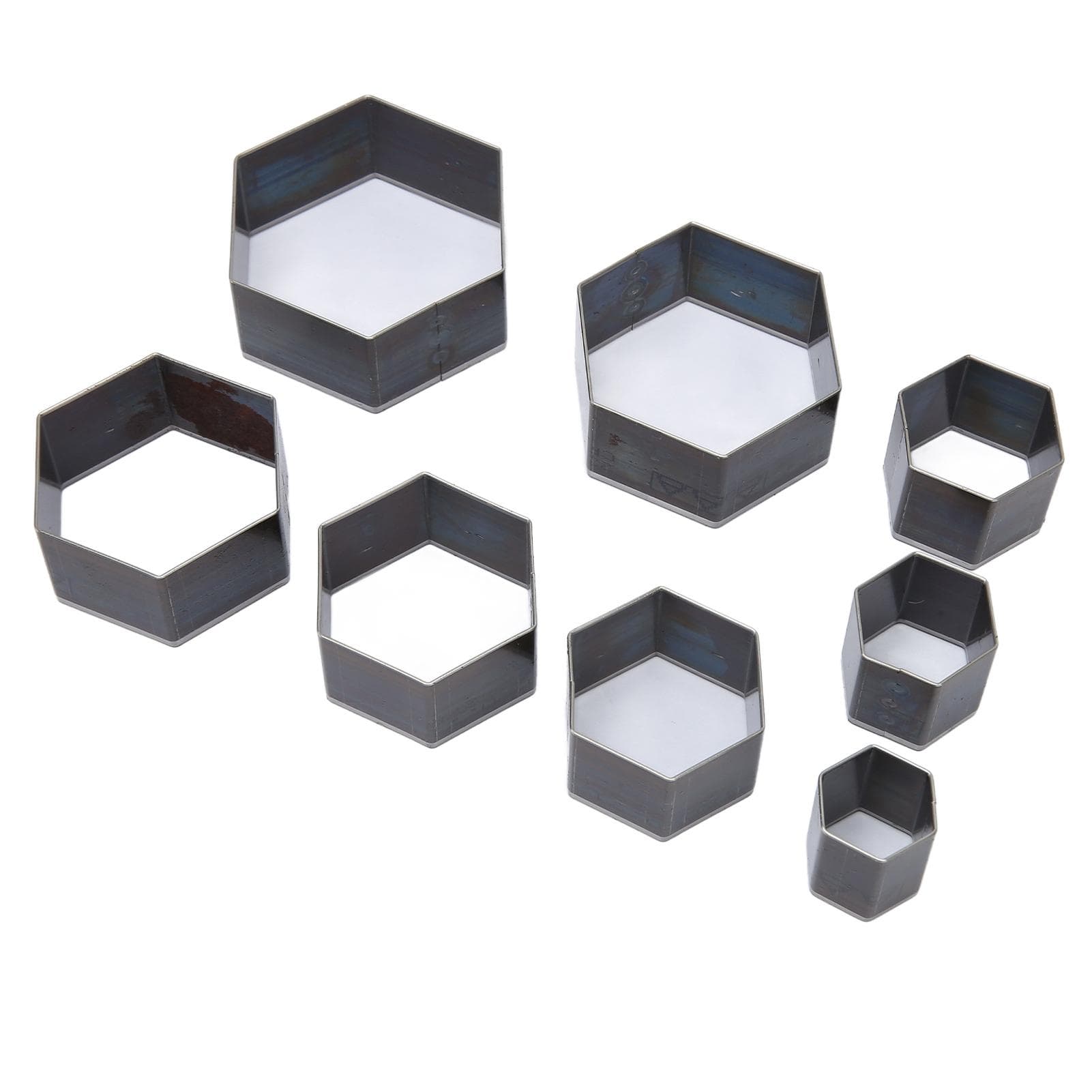 8pcs Leather Punching Mold DIY Hexagonal Shape Sharpness High Carbon Steel Hollow Punch Cutter for