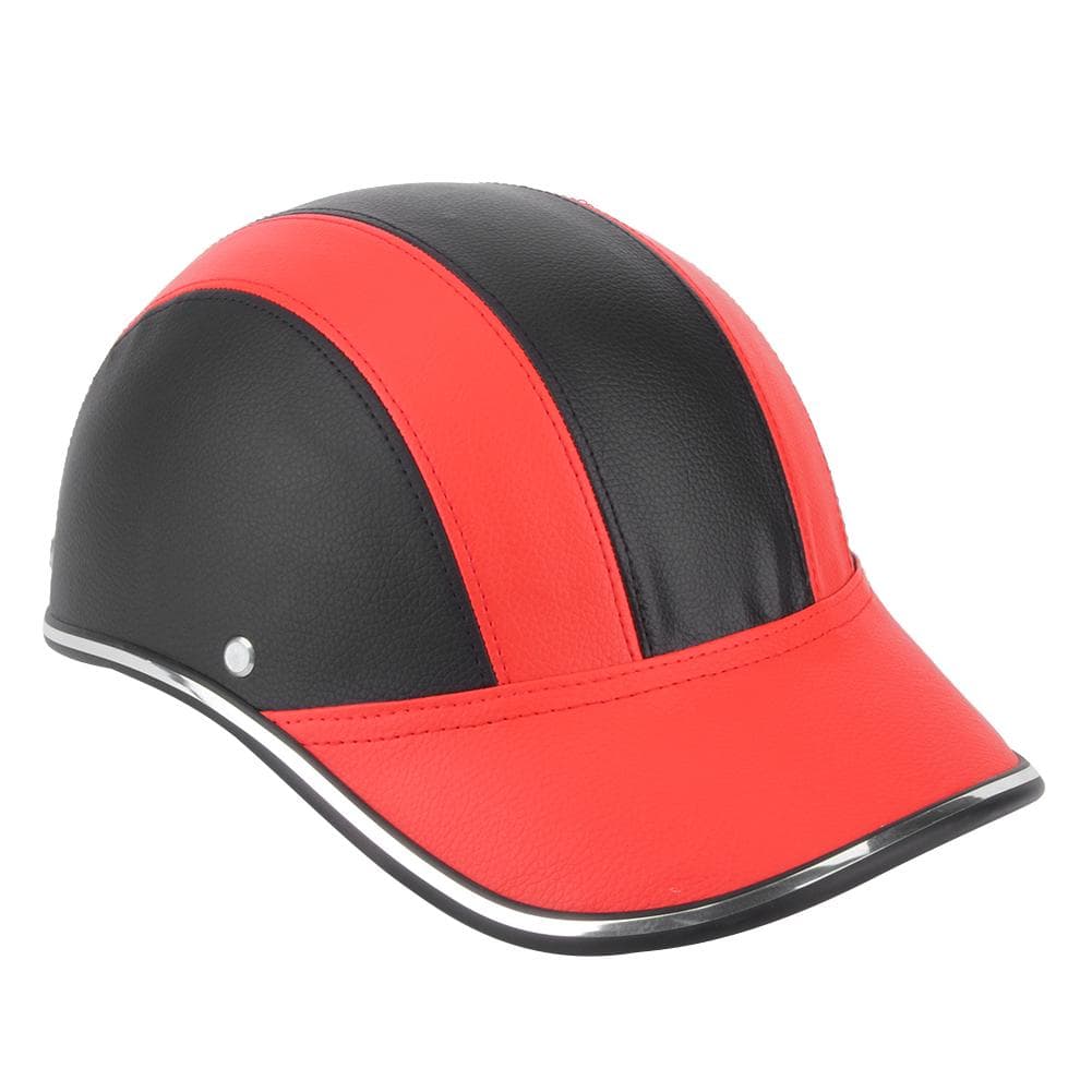 Universal Lightweight Motorcycle Half Face Helmet Cycling Safety Hat Baseball Cap(Red A0322 Free One Size