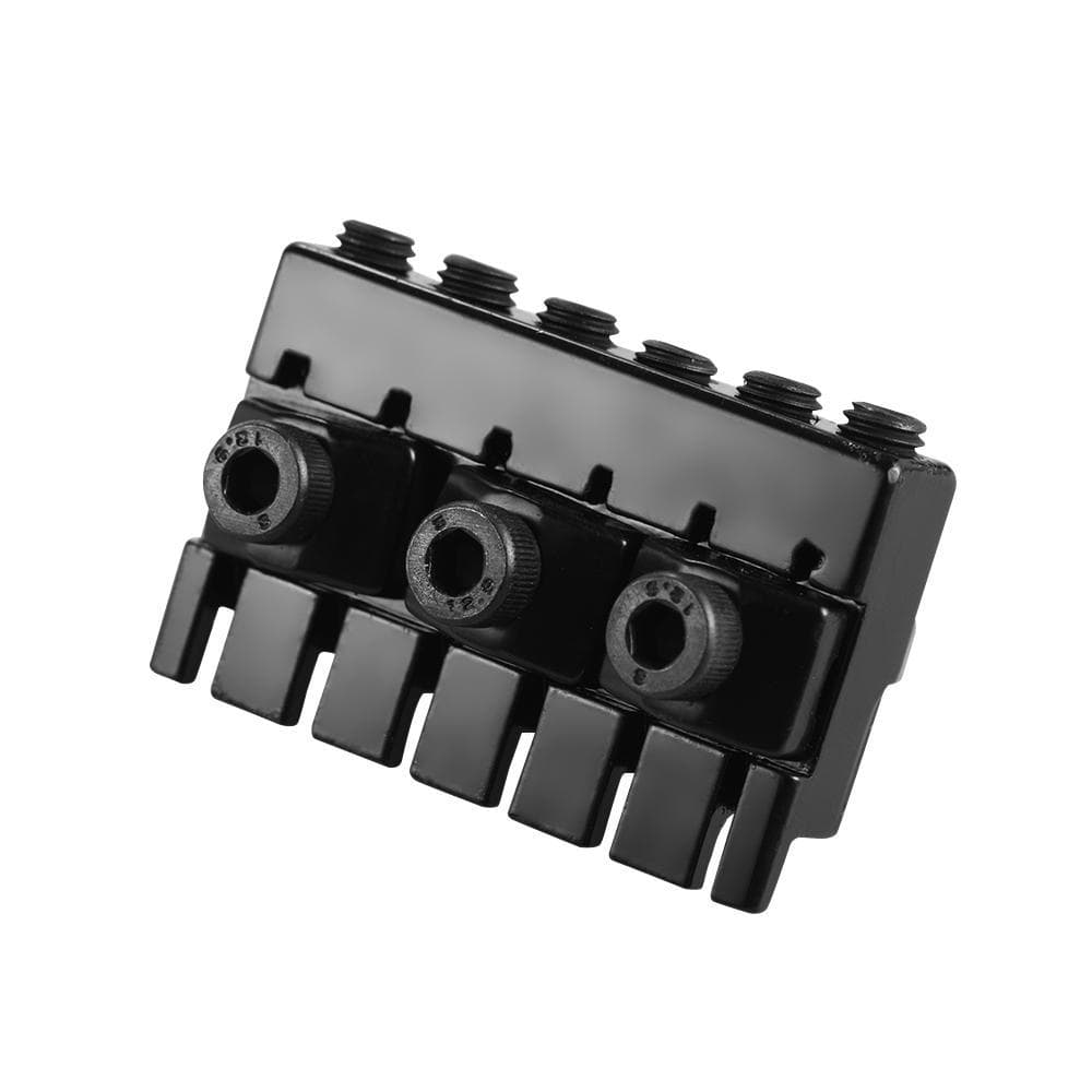 6-string Headless Electric Guitar String Locking Nut Set with 2 Wrench 2 Screw Black